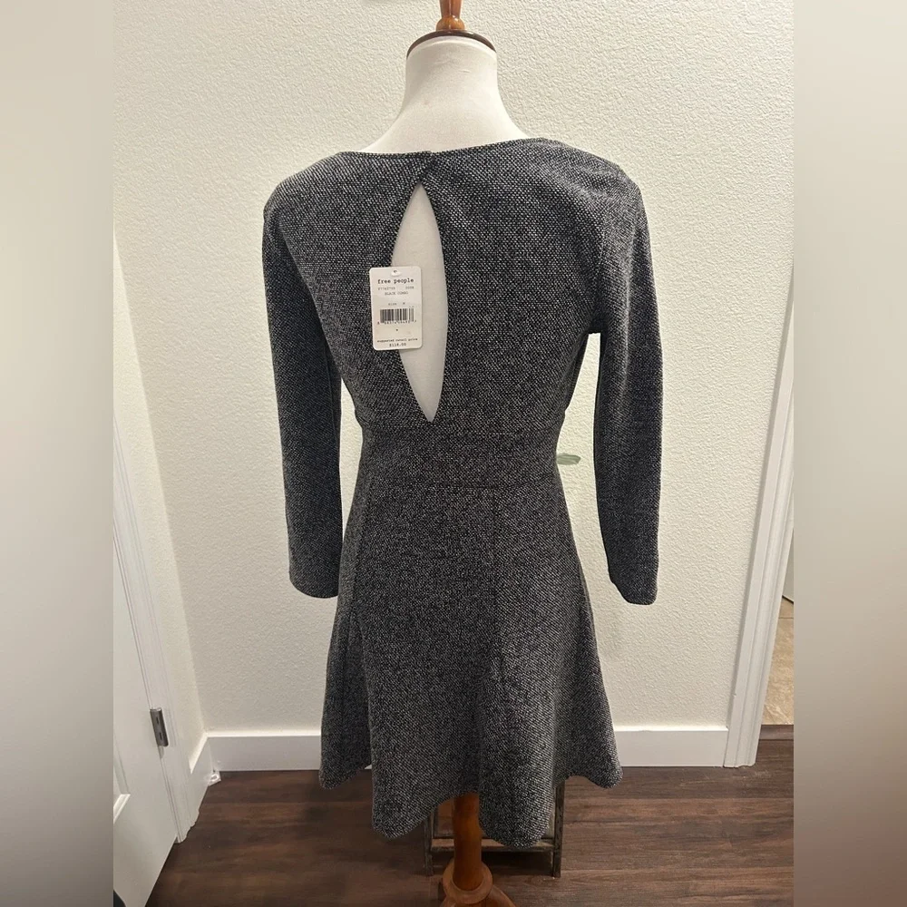 Free People Charcoal Long Sleeve Dress